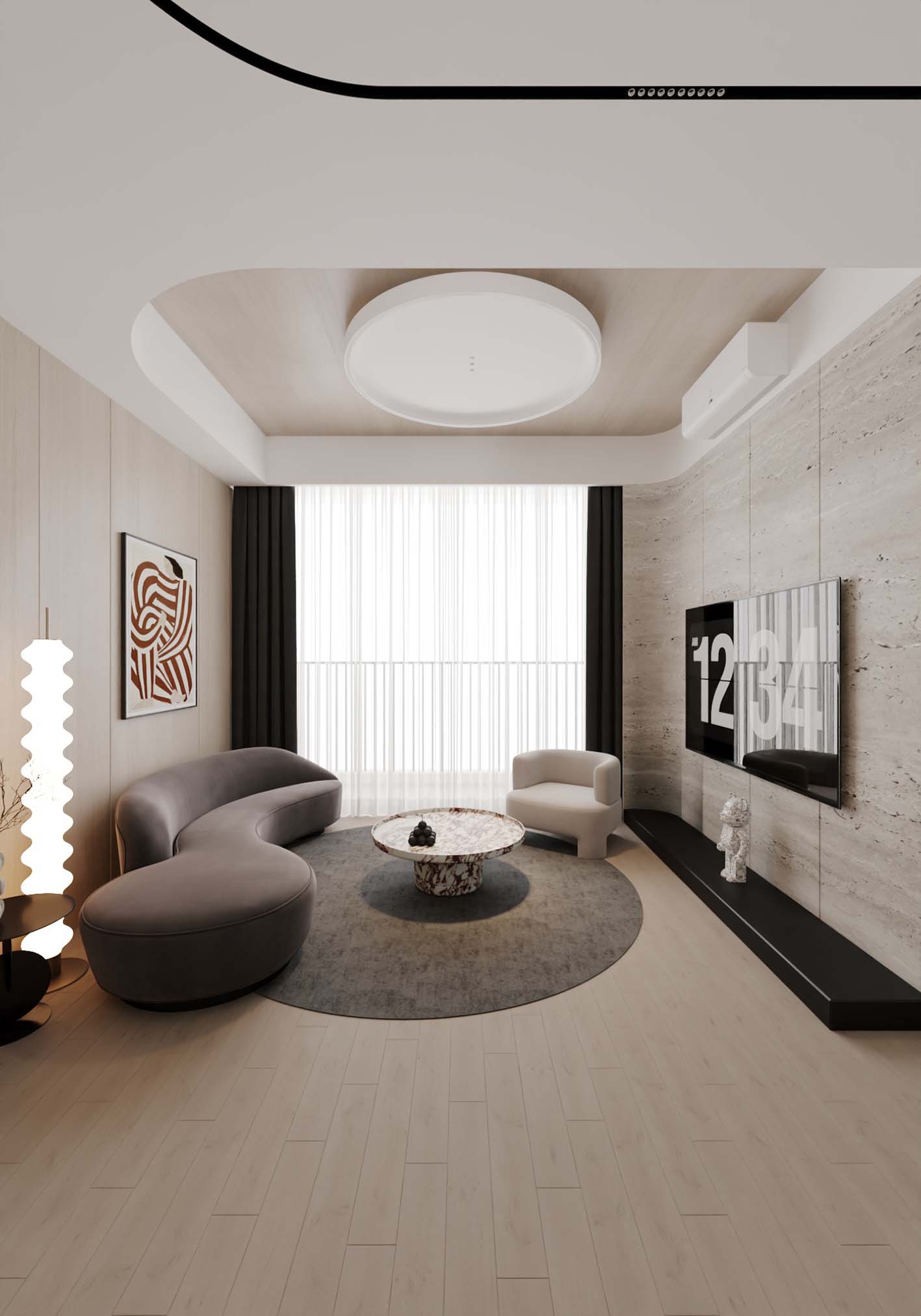 Download free 3d model of  livingroom & kitchen designed by Tran Trung Hau 785