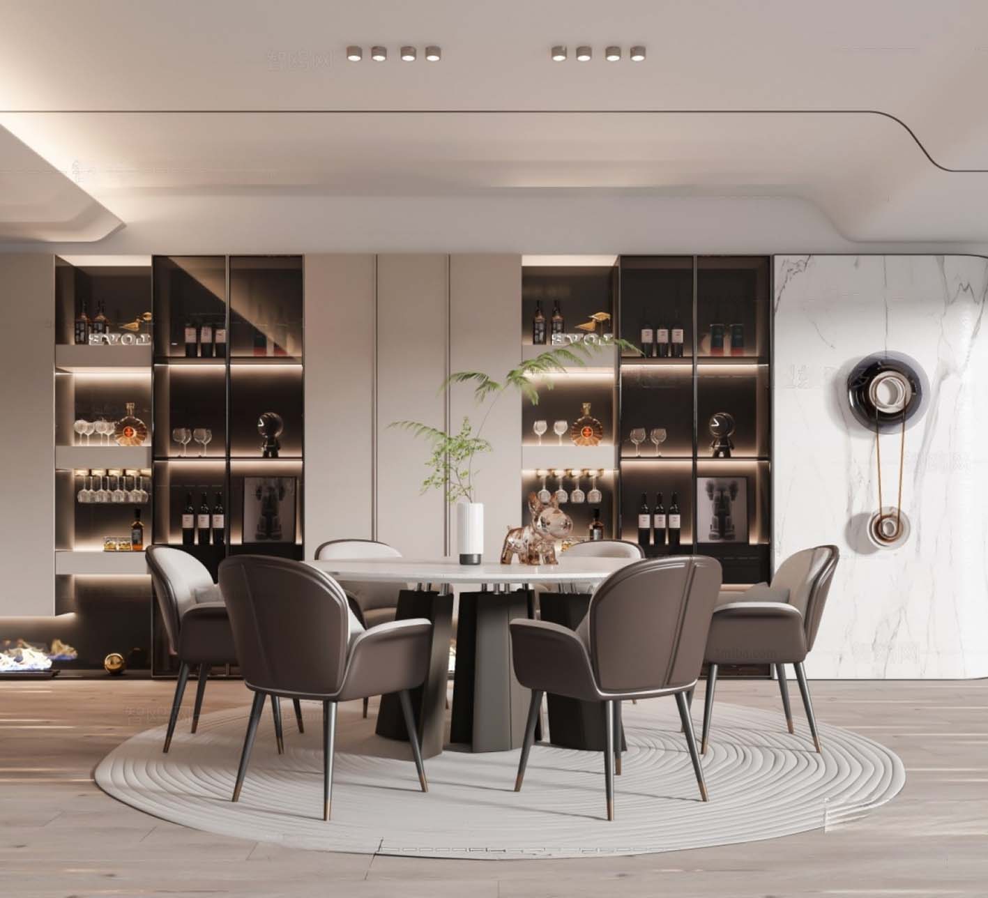 Download free 3d model of dinning table and chairs shared by 3DF.PRO 12