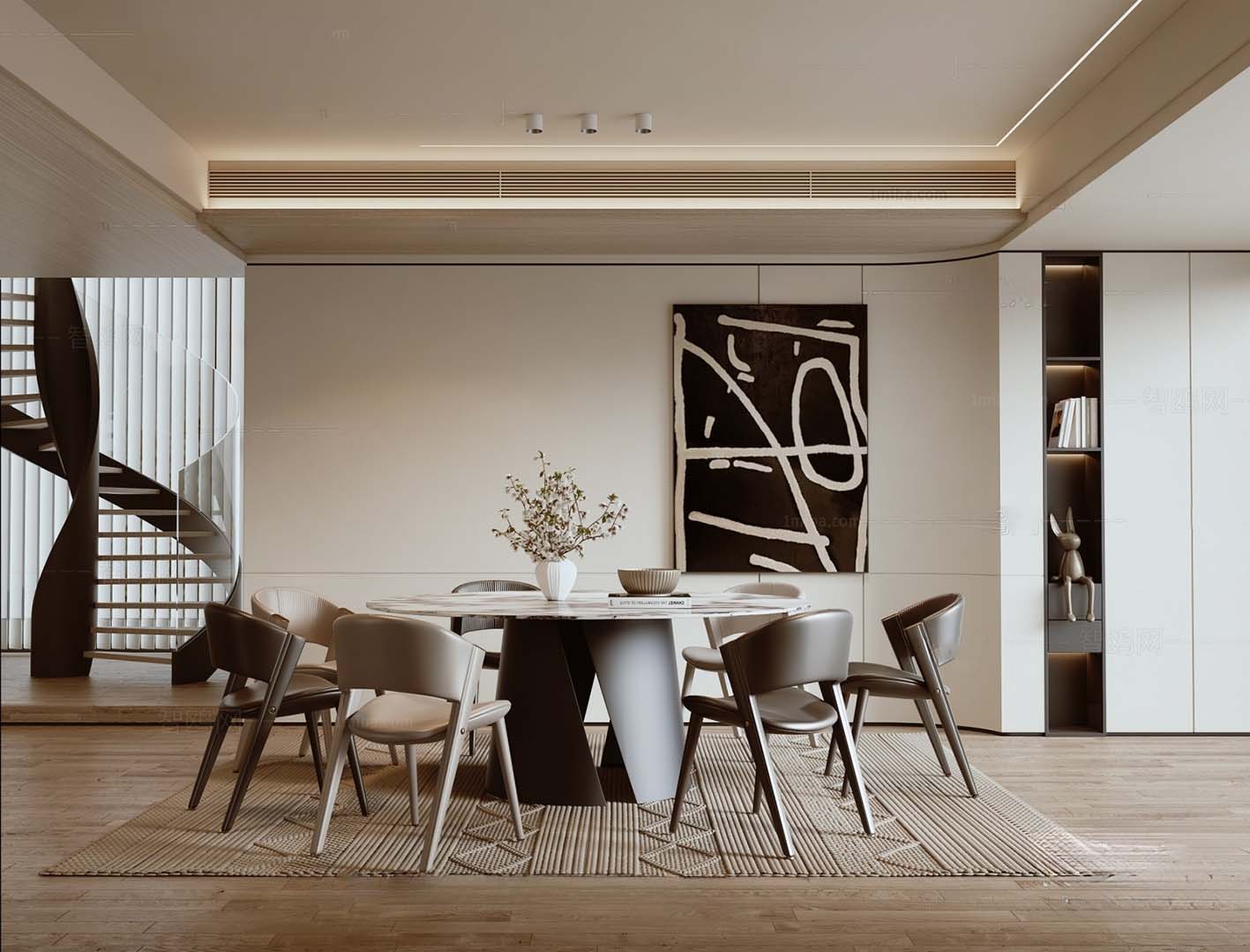 Download free 3d model of dinning table and chairs shared by 3DF.PRO 13