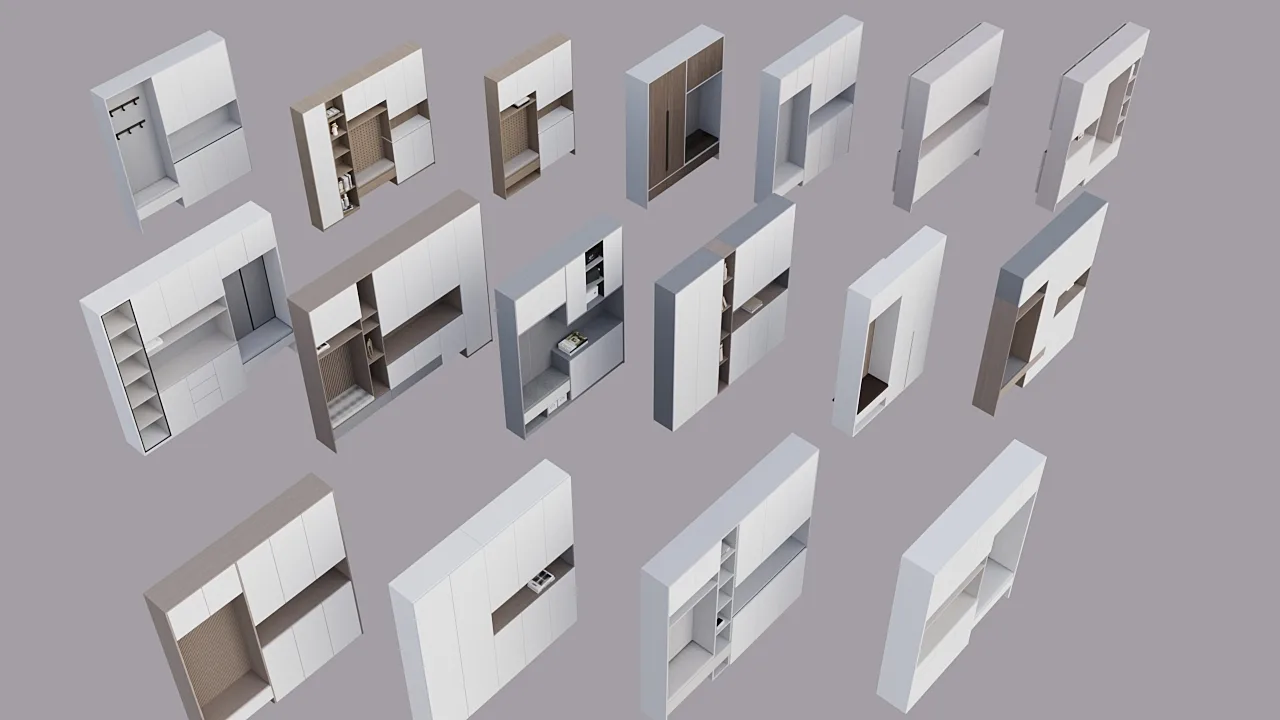 Free 3d model of shoe cabinets collected by 3df.pro 24