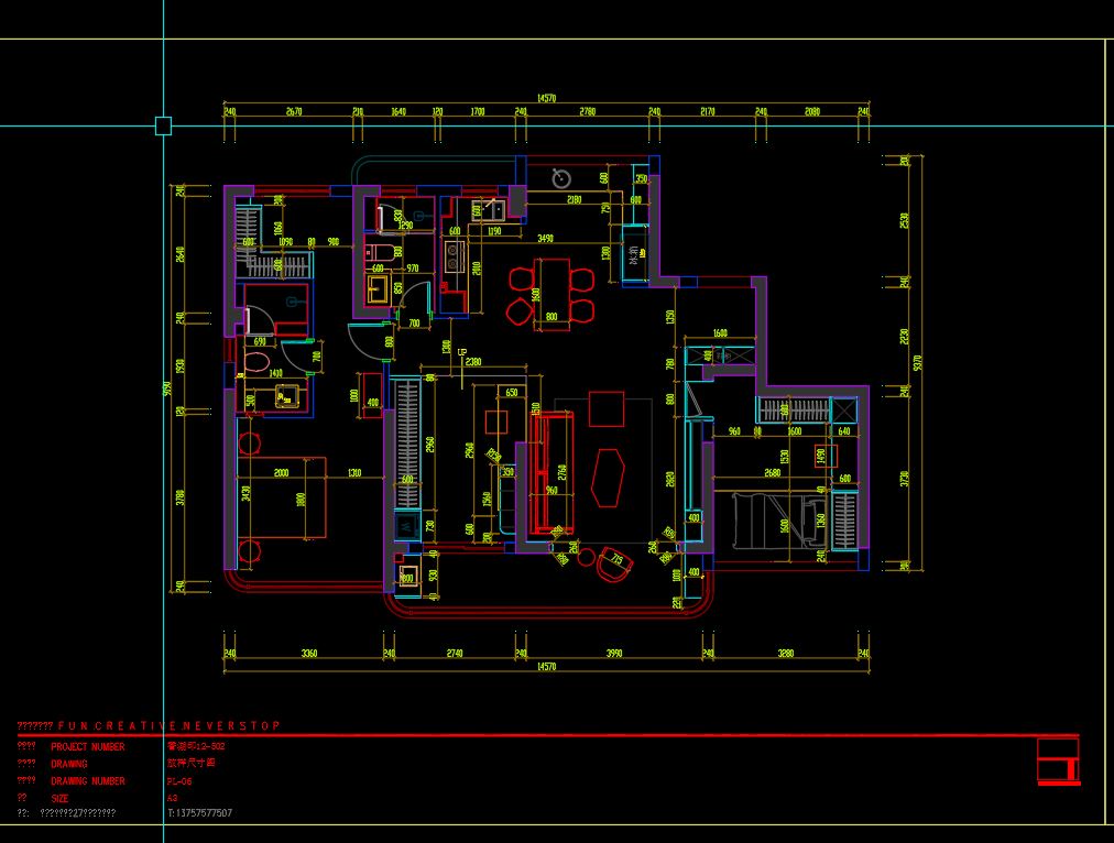 Free cad drawing of apartment collected by 3df.pro 818