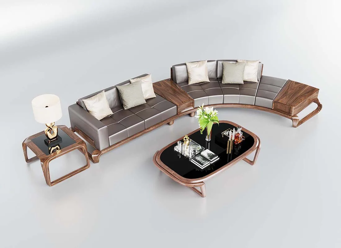 Free 3dsmax Walnut Sofa Download by Mili Studio 33
