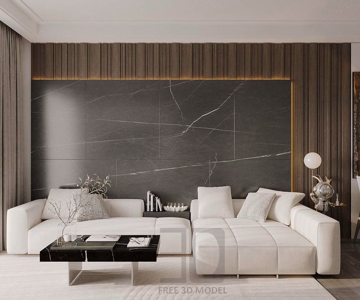 Free 3dsMax Livingroom And Kitchen Scene By 3df.pro 847