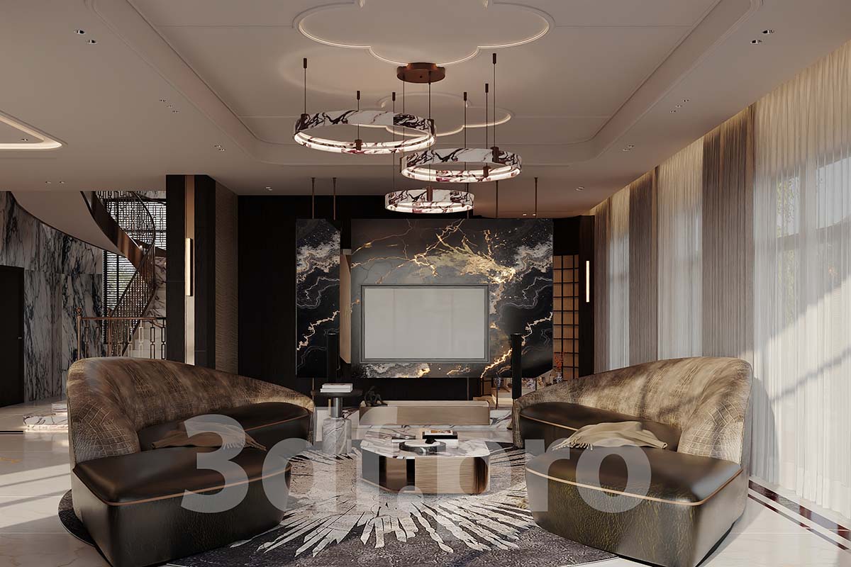 3dsMax Luxury Livingroom Scene By 3df.pro 104